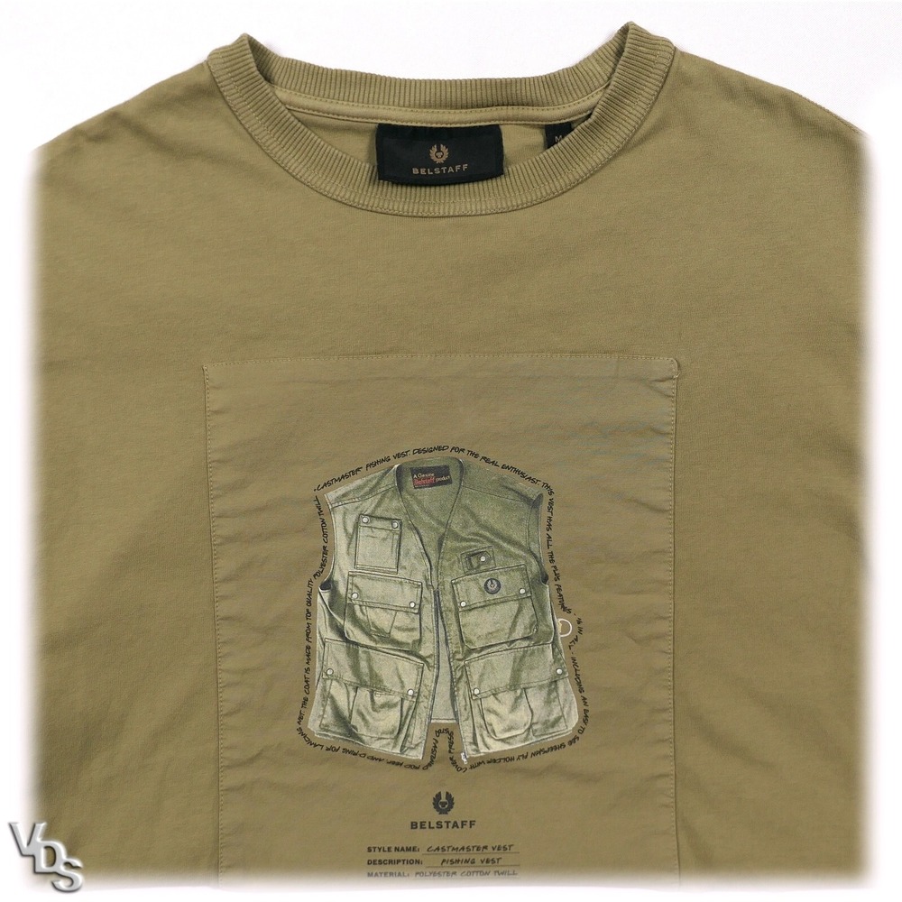 Belstaff Cast Master Branded‎ T-SHIRT Men's M ~ Archival Castmaster Fishing Vest